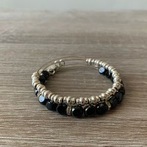 Alex and Ani beaded bracelets silver & black
